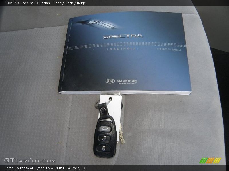 Ebony Black / Beige 2009 Kia Spectra EX Sedan