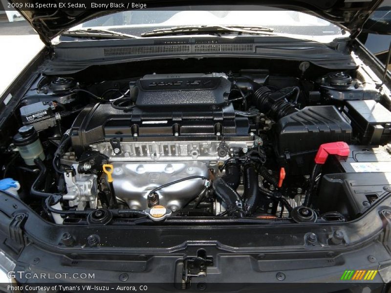 Ebony Black / Beige 2009 Kia Spectra EX Sedan