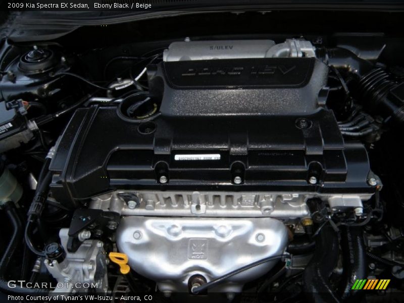 Ebony Black / Beige 2009 Kia Spectra EX Sedan