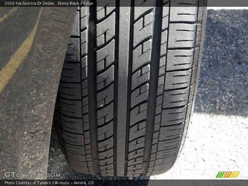 Ebony Black / Beige 2009 Kia Spectra EX Sedan