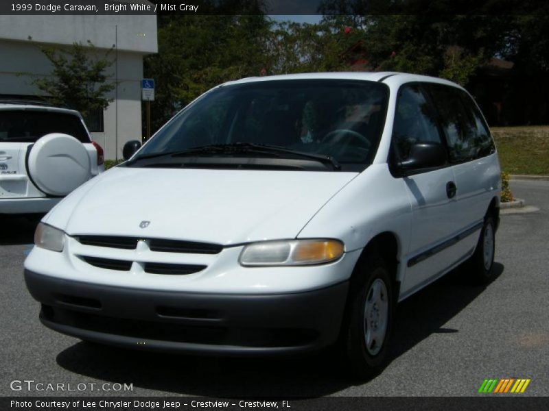 Bright White / Mist Gray 1999 Dodge Caravan