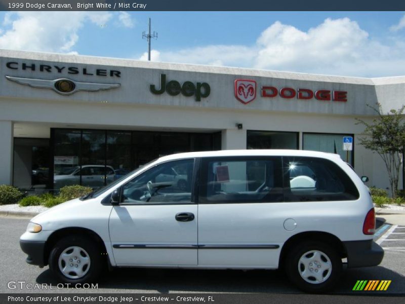 Bright White / Mist Gray 1999 Dodge Caravan