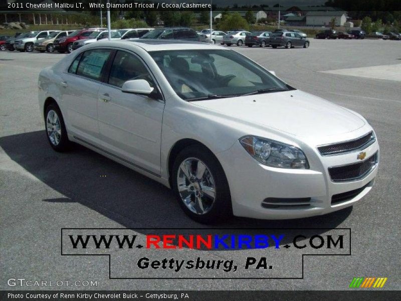 White Diamond Tricoat / Cocoa/Cashmere 2011 Chevrolet Malibu LT