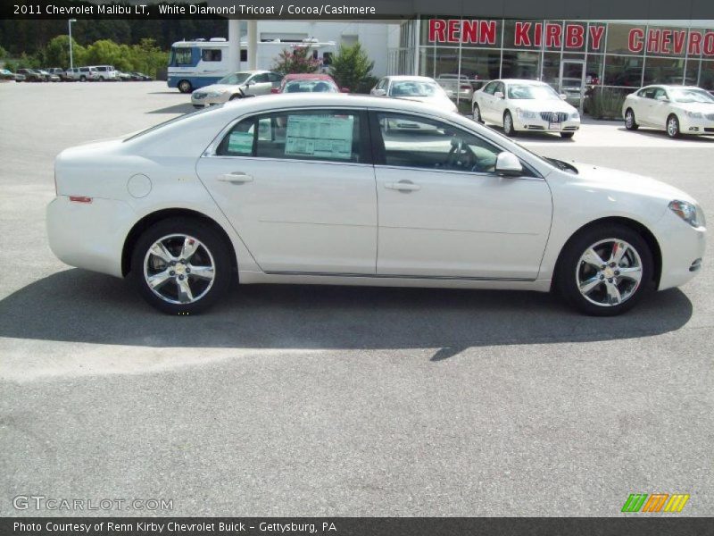 White Diamond Tricoat / Cocoa/Cashmere 2011 Chevrolet Malibu LT