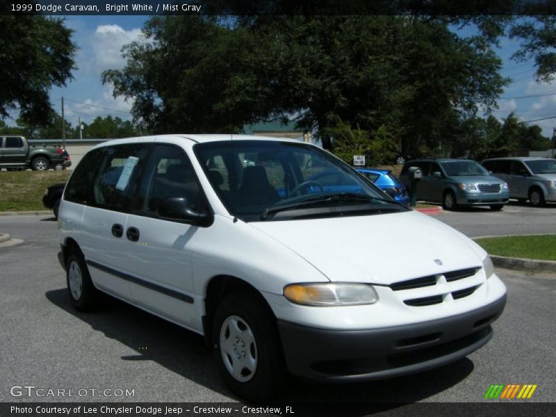 Bright White / Mist Gray 1999 Dodge Caravan