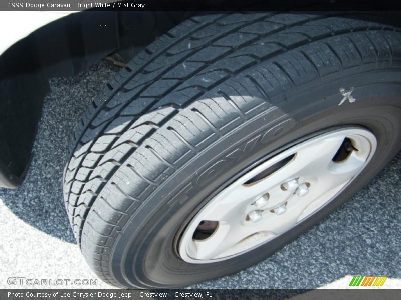 Bright White / Mist Gray 1999 Dodge Caravan