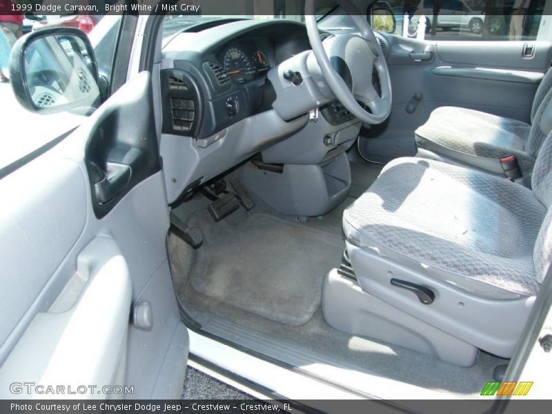 Bright White / Mist Gray 1999 Dodge Caravan