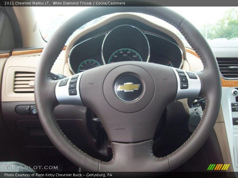 White Diamond Tricoat / Cocoa/Cashmere 2011 Chevrolet Malibu LT