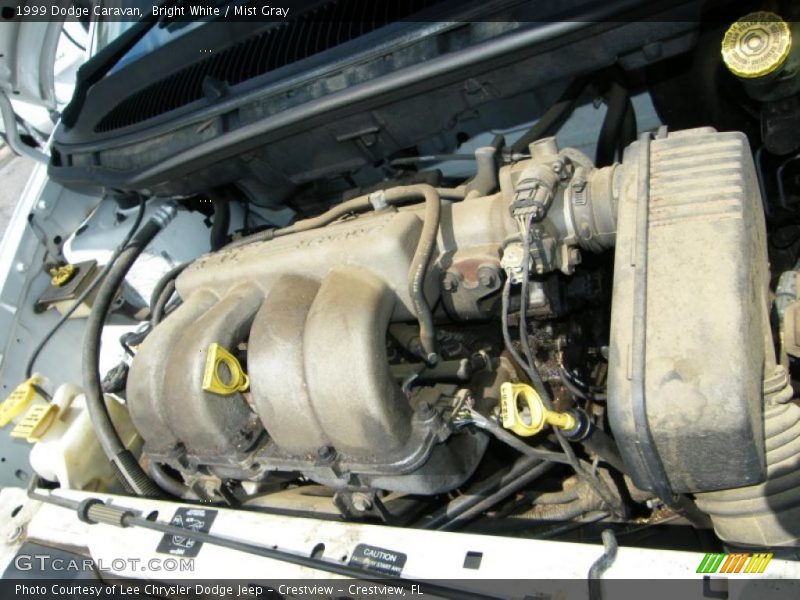 Bright White / Mist Gray 1999 Dodge Caravan