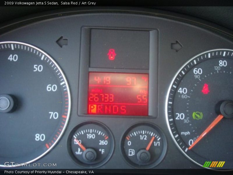 Salsa Red / Art Grey 2009 Volkswagen Jetta S Sedan