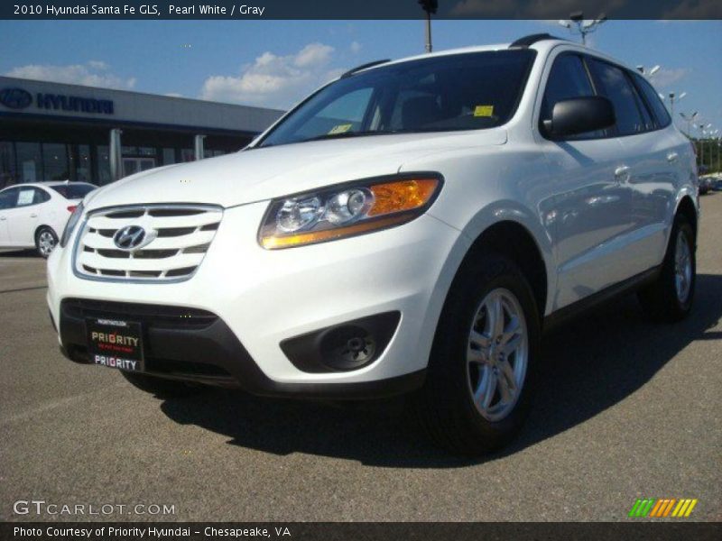 Pearl White / Gray 2010 Hyundai Santa Fe GLS