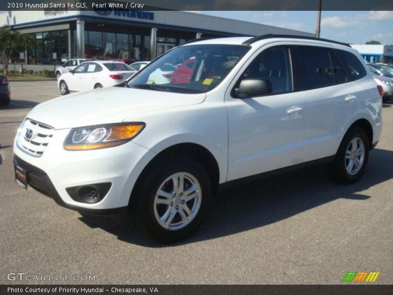 Pearl White / Gray 2010 Hyundai Santa Fe GLS