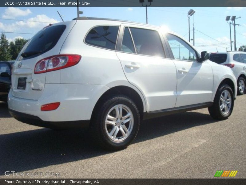 Pearl White / Gray 2010 Hyundai Santa Fe GLS