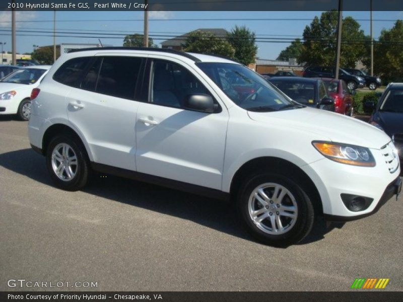 Pearl White / Gray 2010 Hyundai Santa Fe GLS