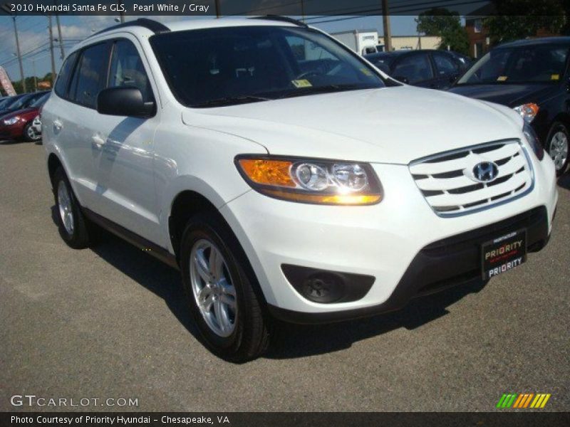 Pearl White / Gray 2010 Hyundai Santa Fe GLS