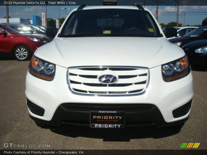 Pearl White / Gray 2010 Hyundai Santa Fe GLS