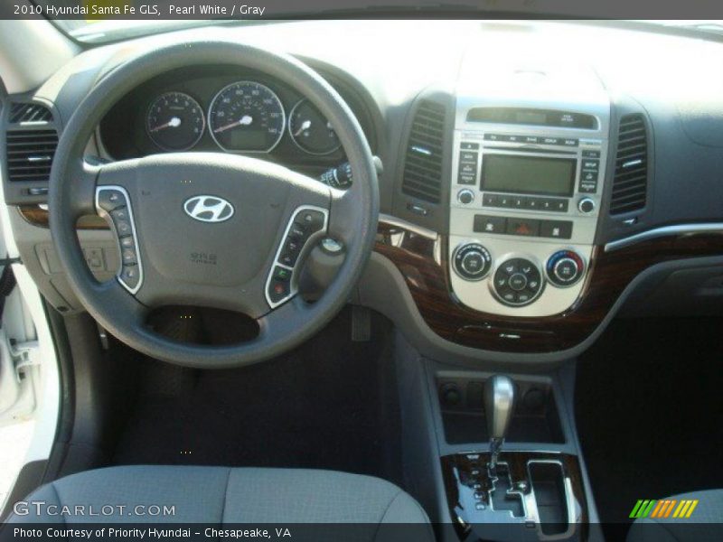 Pearl White / Gray 2010 Hyundai Santa Fe GLS