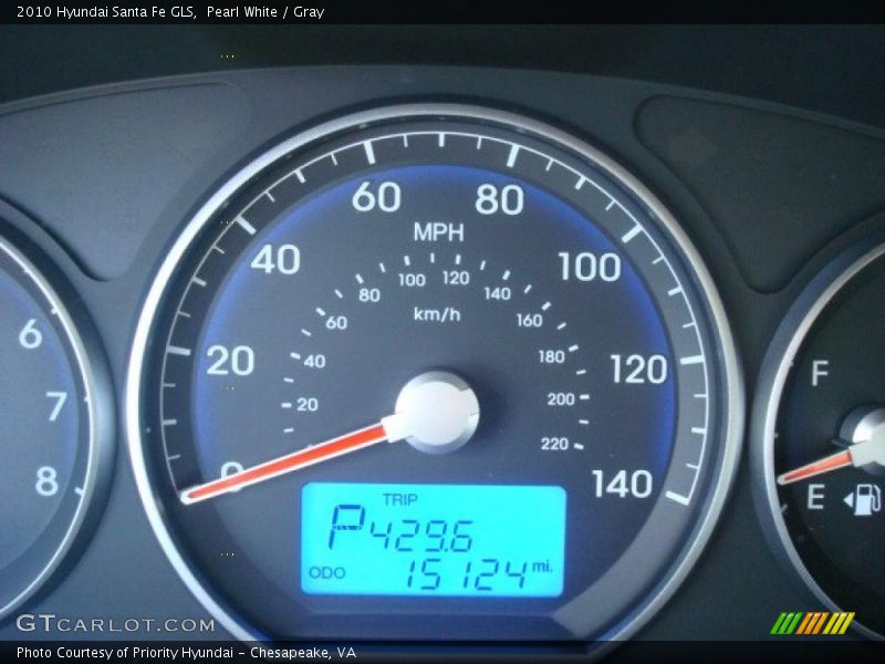 Pearl White / Gray 2010 Hyundai Santa Fe GLS