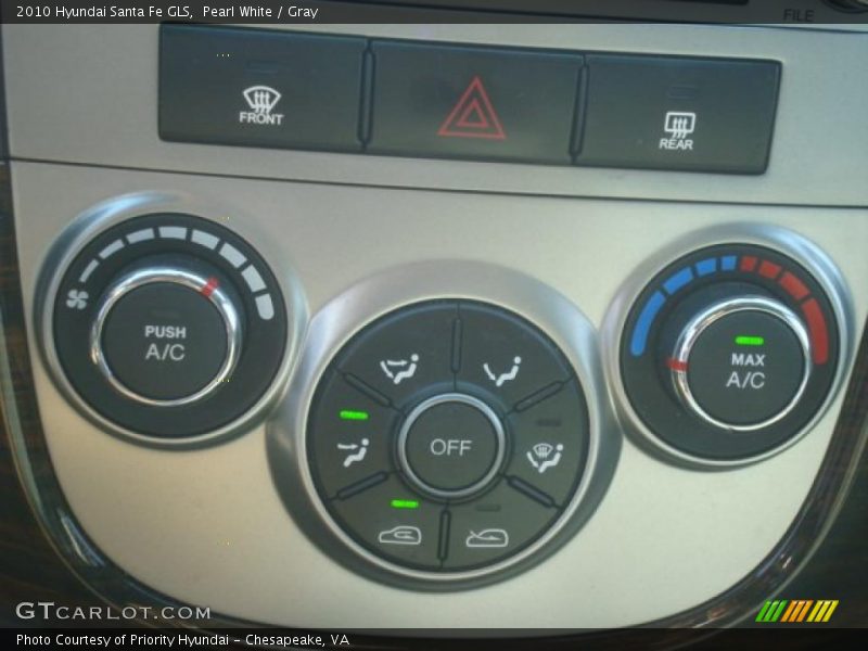 Pearl White / Gray 2010 Hyundai Santa Fe GLS