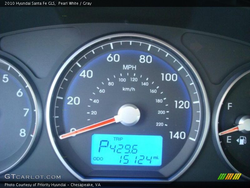 Pearl White / Gray 2010 Hyundai Santa Fe GLS