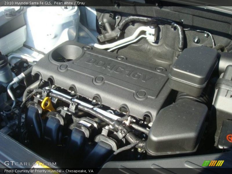 Pearl White / Gray 2010 Hyundai Santa Fe GLS