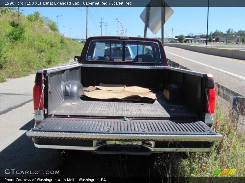 Cabernet Red / Scarlet Red 1990 Ford F150 XLT Lariat Extended Cab