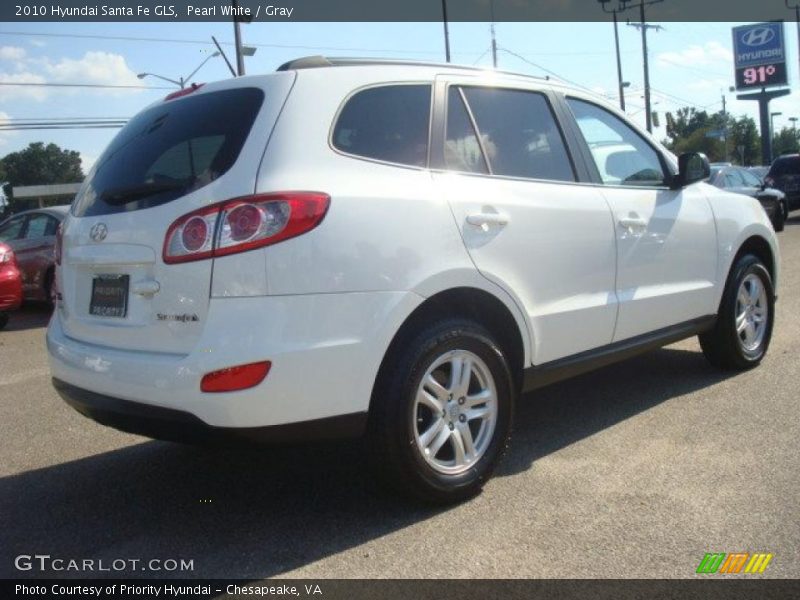 Pearl White / Gray 2010 Hyundai Santa Fe GLS