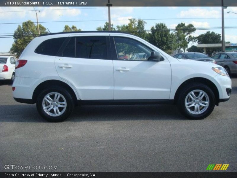 Pearl White / Gray 2010 Hyundai Santa Fe GLS