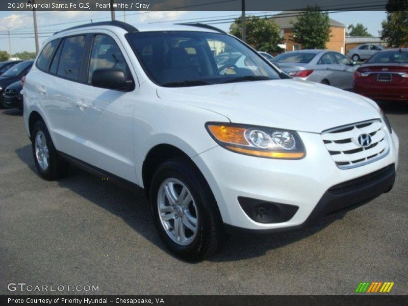 Pearl White / Gray 2010 Hyundai Santa Fe GLS