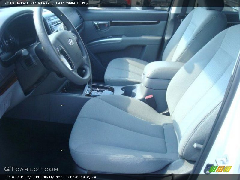 Pearl White / Gray 2010 Hyundai Santa Fe GLS