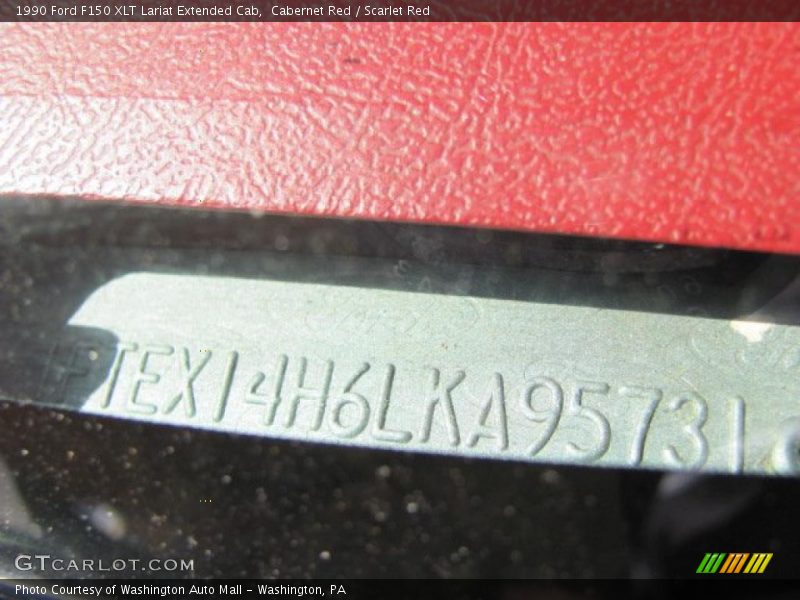 Cabernet Red / Scarlet Red 1990 Ford F150 XLT Lariat Extended Cab
