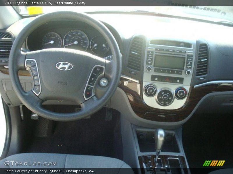 Pearl White / Gray 2010 Hyundai Santa Fe GLS