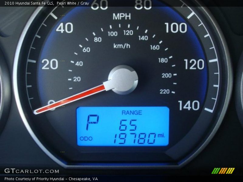 Pearl White / Gray 2010 Hyundai Santa Fe GLS