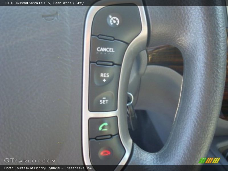 Pearl White / Gray 2010 Hyundai Santa Fe GLS