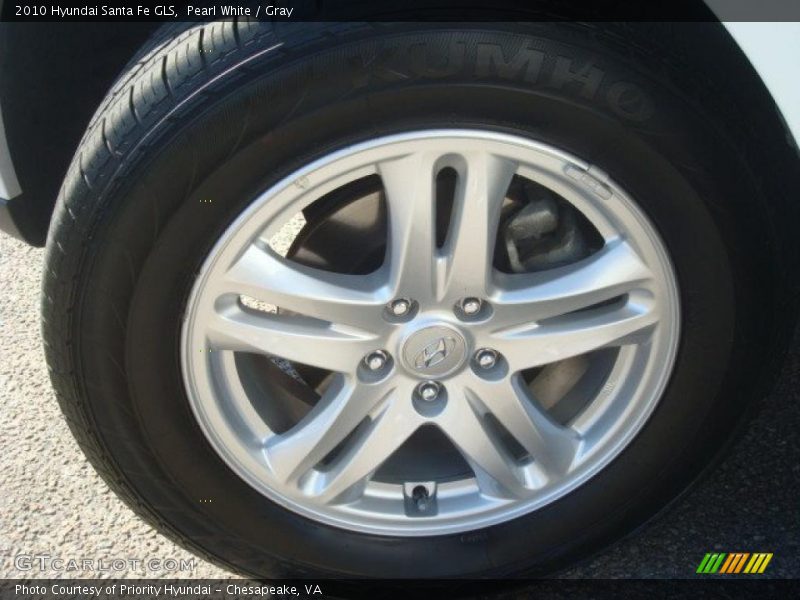 Pearl White / Gray 2010 Hyundai Santa Fe GLS