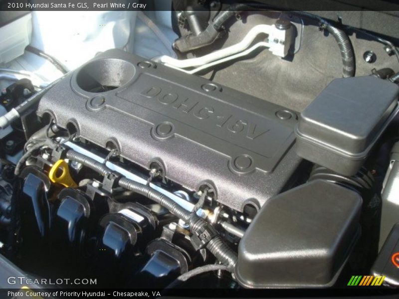 Pearl White / Gray 2010 Hyundai Santa Fe GLS