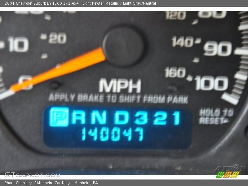 Light Pewter Metallic / Light Gray/Neutral 2001 Chevrolet Suburban 1500 Z71 4x4