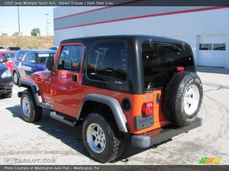 Impact Orange / Dark Slate Gray 2005 Jeep Wrangler Sport 4x4