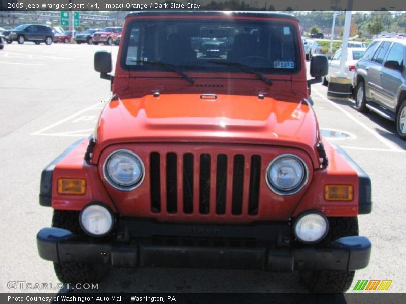 Impact Orange / Dark Slate Gray 2005 Jeep Wrangler Sport 4x4