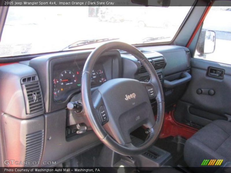 Impact Orange / Dark Slate Gray 2005 Jeep Wrangler Sport 4x4