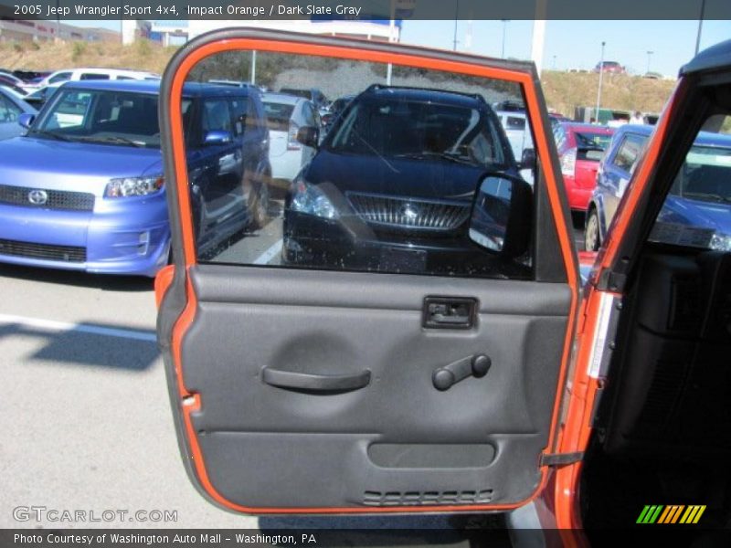 Impact Orange / Dark Slate Gray 2005 Jeep Wrangler Sport 4x4
