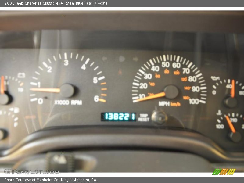 Steel Blue Pearl / Agate 2001 Jeep Cherokee Classic 4x4