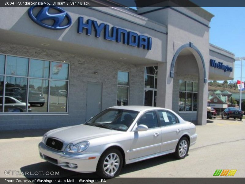 Brilliant Silver / Black 2004 Hyundai Sonata V6