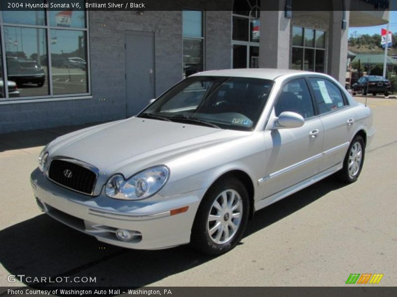 Brilliant Silver / Black 2004 Hyundai Sonata V6