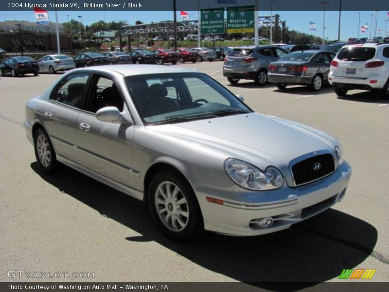 Brilliant Silver / Black 2004 Hyundai Sonata V6
