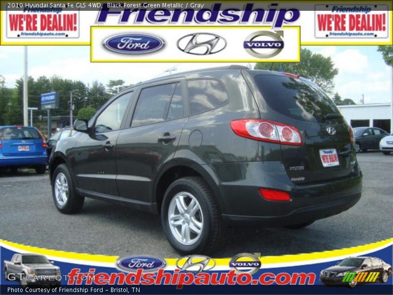 Black Forest Green Metallic / Gray 2010 Hyundai Santa Fe GLS 4WD