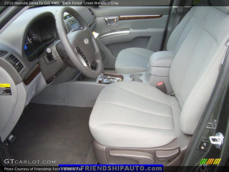 Black Forest Green Metallic / Gray 2010 Hyundai Santa Fe GLS 4WD