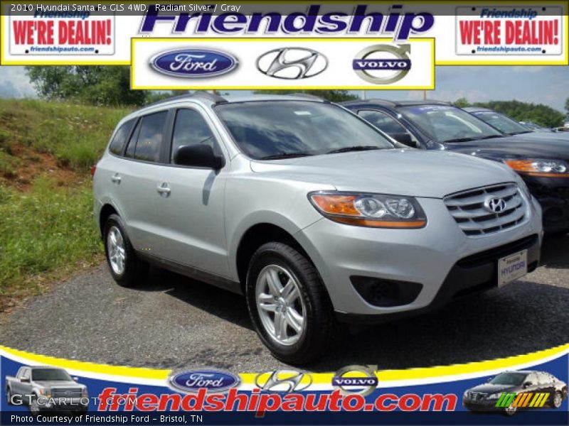 Radiant Silver / Gray 2010 Hyundai Santa Fe GLS 4WD