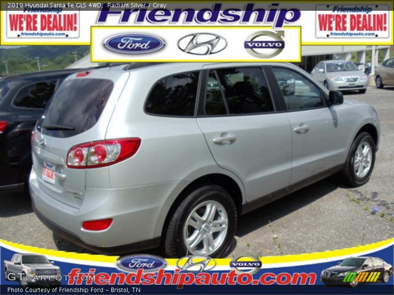 Radiant Silver / Gray 2010 Hyundai Santa Fe GLS 4WD