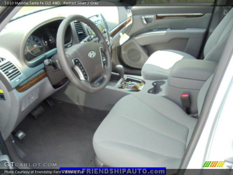 Radiant Silver / Gray 2010 Hyundai Santa Fe GLS 4WD
